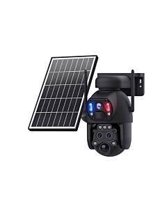 Cámara de alarma PTZ 4G con panel solar negra PLUS