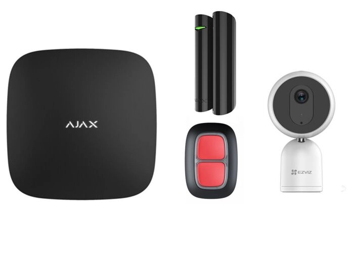 Kit de cuidado con botón SOS, sensor de puerta y cámara Black SMART main product photo